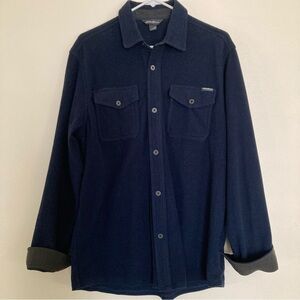 Eddie Bauer Mens Medium Navy Blue Long Sleeve Button Up Outdoor Shirt